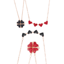 Cargar imagen en el visor de la galería, Collar Corazón Trébol 4 Hojas Ajustable - Ozerty