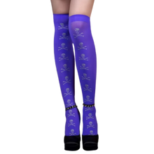 Cargar imagen en el visor de la galería, Calcetines de compresión para Halloween -Esqueleto morado - Ozerty