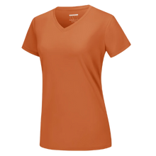 Cargar imagen en el visor de la galería, Camiseta de refrigeración instantánea para mujer con cuello de pico
-Naranja oscuro - Ozerty