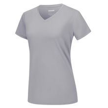 Cargar imagen en el visor de la galería, Camiseta de refrigeración instantánea para mujer con cuello de pico
-Gris claro - Ozerty