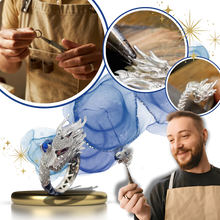 Cargar imagen en el visor de la galería, Anillo de plata con forma de dragón hecho a mano - Ozerty