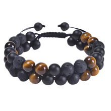 Cargar imagen en el visor de la galería, Pulsera de protección resistente al agua -Roca volcánica marrón - Ozerty